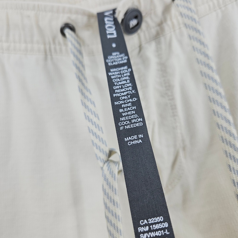 Vuori Ripstop Climber Pants White Khaki Organic Cotton Drawstring Straight Leg S - Picture 5 of 8